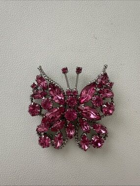 Pink Butterfly Crystal Brooch - Women Jewelry
